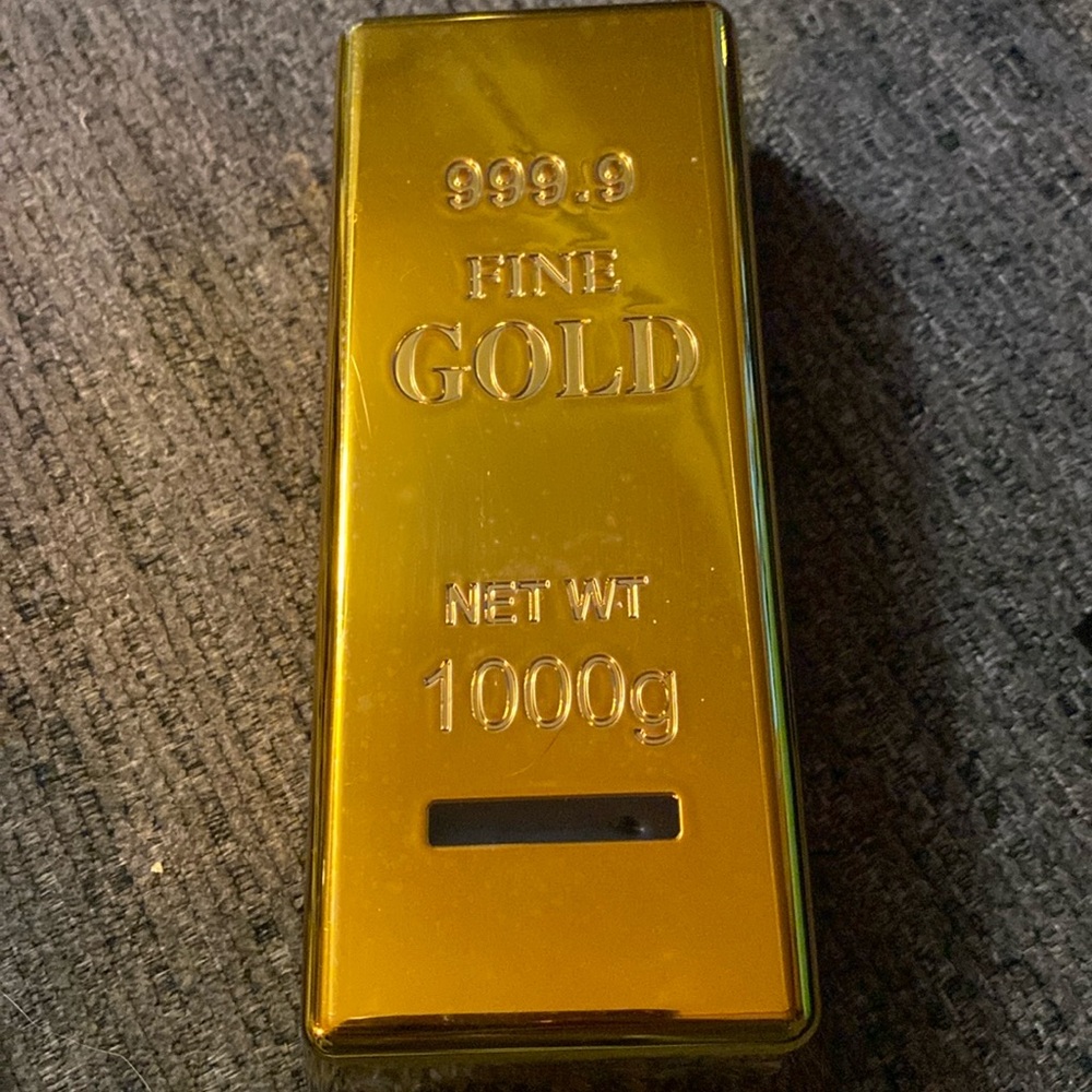 Gold bar piggy bank / gold bar bank